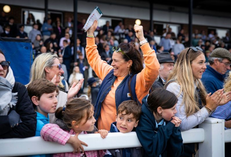 Racegoer Celebrating at the end of a race