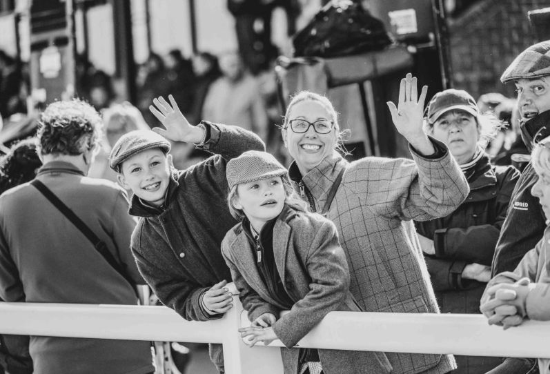 Racegoers enjoying a day at Plumpton Racecourse