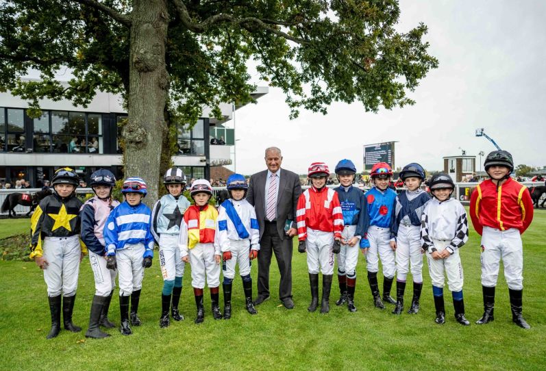 Bob Champion with Shetland Pony Grand National Jockeys