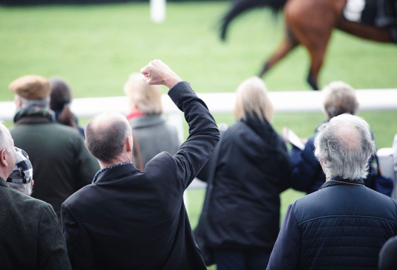 Racegoer Cheering - Copyright - Emily Morrill