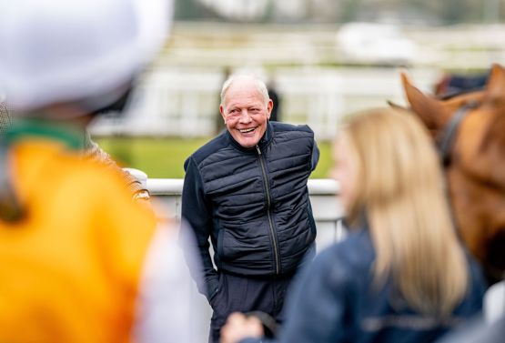 Gary Moore celebrating a win at Plumpton Racecourse